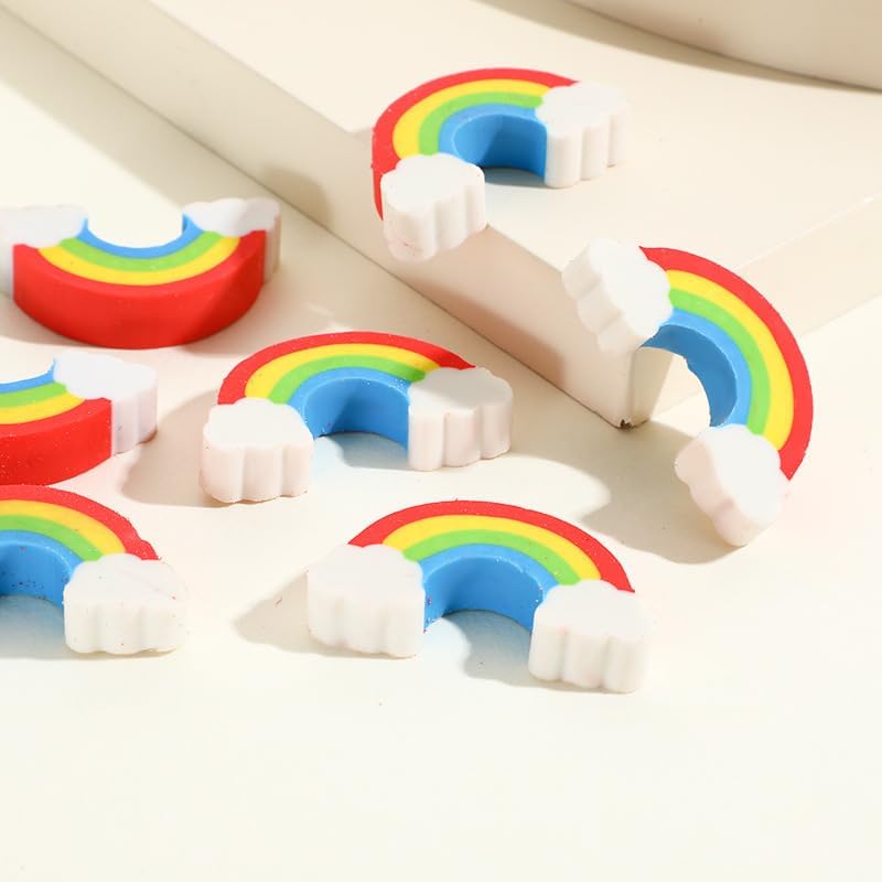 Kleeblatt Mini Rainbow Erasers for Kids Bulk, 100 PCS Cute Fun Desk Pets for Student Classroom, Treasure Box Prizes,Party Favors for Kids Goodie Bags, Back to School Gifts for Students - Image 3